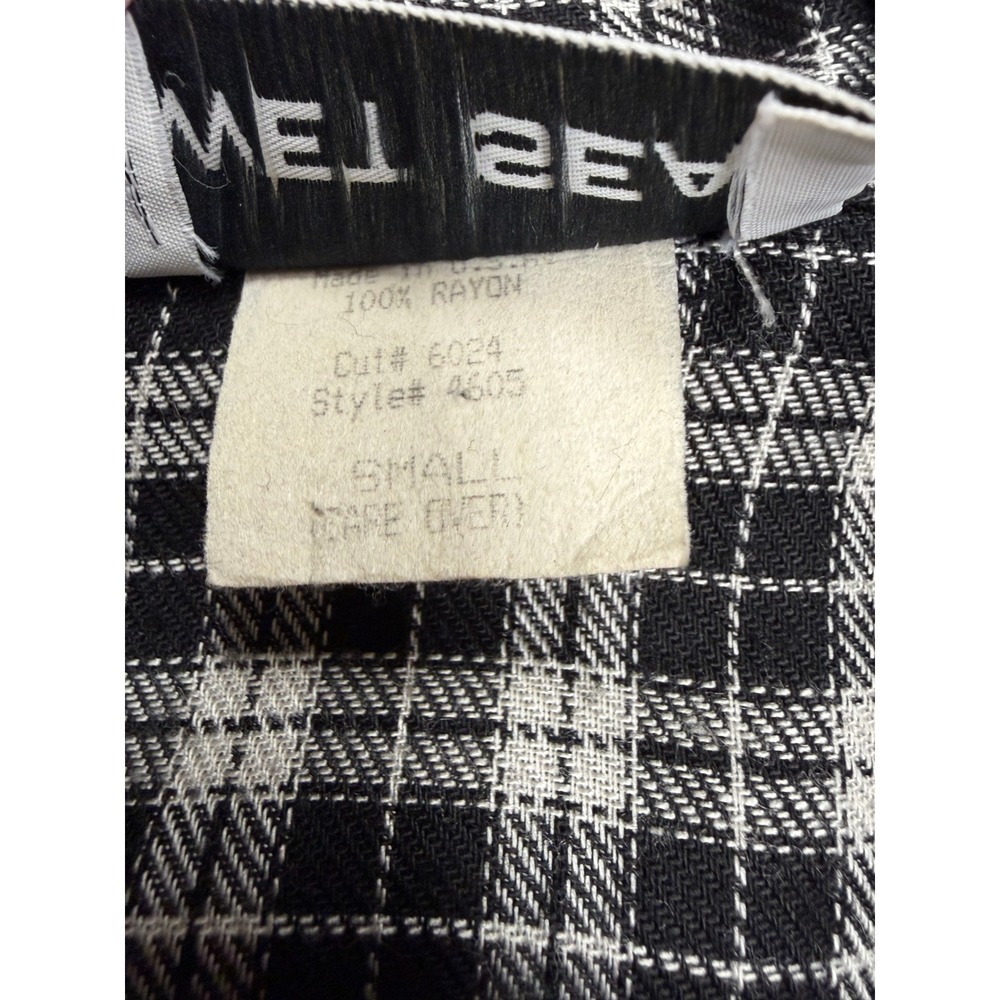 Wet Seal Vintage Cropped Blazer Black White Plaid 90s Academic Jacket Women S - Picture 6 of 6